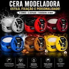 Kit 3 Cera Modeladora Estilozadora Barber Shop Barbearia Harmônica Alta Fixação