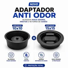 Adaptador Anti Odor Para Ralos Banheiros De 10 e 15 Cm Tira Mau Cheiro Evita Insetos Sem Obras Fácil Instalação