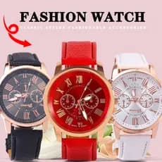 (Novo Relógio) Feminino Moda Quartzo De Pulso Pulseira De Couro Acessórios De