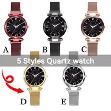 Moda Relógio De Quartzo Feminino Céu Estrelado Pulseira De Magnético À Prova Dwaterproof Água Preciso