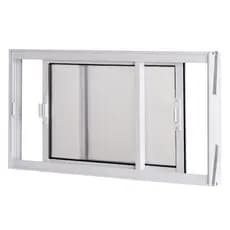 Janela de Aluminio Grande 50x100 com Policarbonato e 2 Folhas Móveis Branca