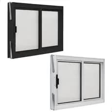 Janela 2 Folhas de Correr De Aluminio e Policarbonato Vitro Para Qualquer Ambiente Várias Medidas
