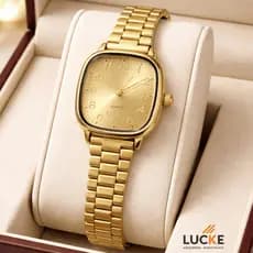 Relógio Feminino Quartz Dourado/Rose/Preto/Prata – Pulseira em Aço Inoxidável Elegante