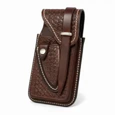 Capa Para Celular Estilo Bainha de Couro Legítimo Detalhada