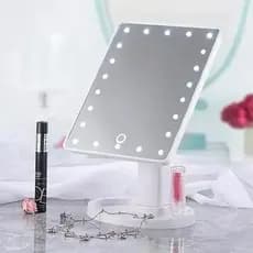 Espelho Camarim Para Maquiagem De Mesa Com 22 Led Cor Da Moldura Rosa