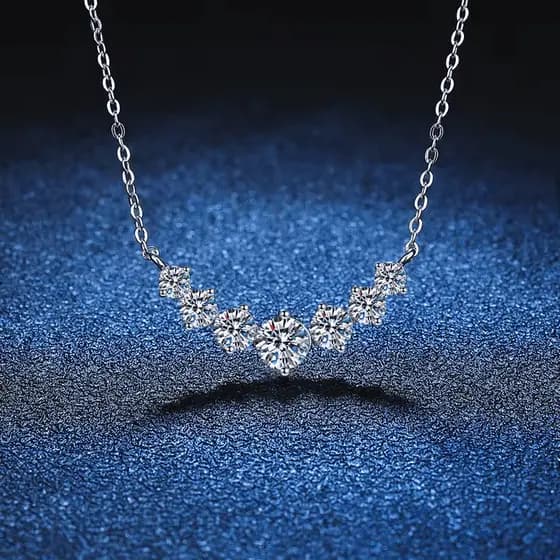 Colar Moissanite 6.5mm 1.0CT Prata 925