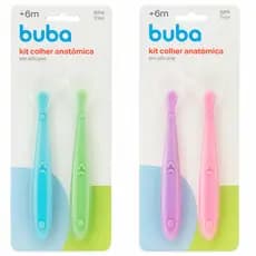 Kit 2 Colheres De Silicone Buba | Colher De Bebê | Introdução Alimentar | Papinha Bebe Talher Lanche