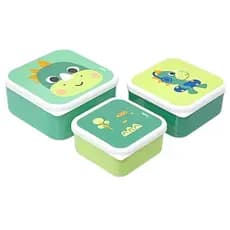 Kit 3 Potes Buba Zoo Lancheira Bebê Escolar Lanche Infantil Potinho Frutinha Criança Bebe Pote Nenem