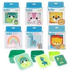 Kit 3 potes Buba Bubazoo Kit 3 potinhos lanceira lanche infantil potinho buba