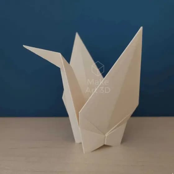 Pássaro Tsuru Origami Decorativo Japonês, Dobradura Feito em Impressora 3D