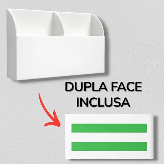 Suporte De Parede Porta Controle Remoto Tv Universal Organizador Duplo Ar Ventilador Sem Furo