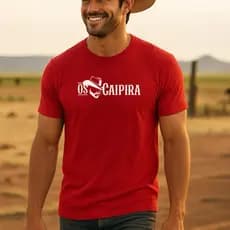 Camisa Masculina Os Caipira Algodão Camiseta Estilo Country Estampa Rodeio Cowboy