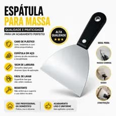 Espátula Gesso Massa Corrida Multiuso Aço Metal Drywall Obra Construção Reforma