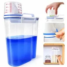 Dispenser Organizador Pote Hermético Porta Sabão Em Pó Liquido Amaciante Cereais Grãos 2 Litros