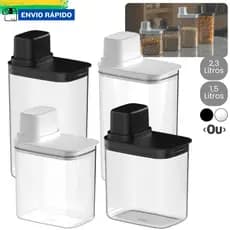 Dispenser Organizador Cozinha Armario 1,5L e 2,3L Hermético Anti Vazamento Arroz Feijao Farinha