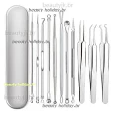 8 Peças Kit Removedor de Cravos, Ferramenta Extrator de espinhas comedone Kit de Remoção de Agulha Acne Conjunto Removed