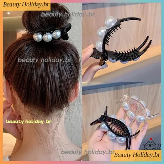 Simples Garra De Cabelo Pérola Branca Para Mulheres Bola Meninas Fixador De Cabeça Arco-Íris Acessórios Cabeleireiro Fer