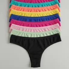 Kit 10 Calcinha Tanga Calcinhas Conforto Feminina Algodão com forro