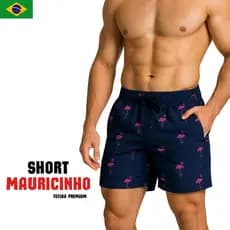 Short Masculino Casual Estilo Mauricinho Secagem Rápida Tecido Tactel Premium