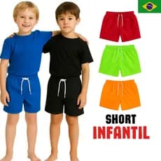 Kit 3 Short Tactel Premium Infantil