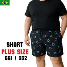 Short PLUS SIZE Masculina Secagem Rápida Conforto Qualidade Tactel Premium