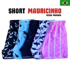 Short Mauricinho Masculino Estampado Secagem Rápida Verão Tecido Premium
