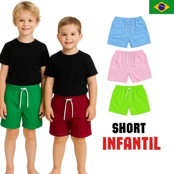 Short Masculino Infantil Tactel Premium