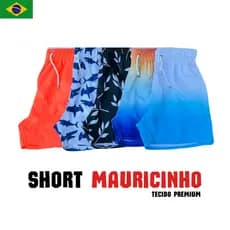 Short Masculino Mauricinho Praia Dia a Dia Academia Verão Tecido Premium