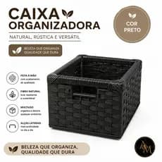 Caixa organizadora multiuso artesanal ,fibra sintética 31×22×16
