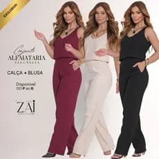 Conjunto Alfaiataria Feminina Calça Social Blusa Elegante Pantalona Cintura Alta Casual Premium