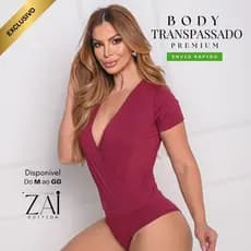 Body Feminino Decote V Transpassado Suplex Premium Manga Curta Confortável Elegante Casual Chic