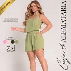 Conjunto Alfaiataria Feminino Blusa Elegante Short Cintura Alta Confortável Casual Premium P ao XG