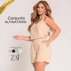Conjunto Alfaiataria Feminino Blusa e Short Elegante Casual Chic Moderno Fashion Tendência Verão