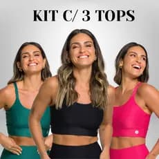 Kit 3 Top Antonella Alcinha Fina Sem Bojo Toper Moda Fitness Feminina Academia