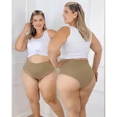 Calcinha conforto cós super alto tanga Bege
