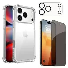 Capa Anti Impacto + Película 3d 9d Priva + Película Câmera P/ iPhone 17, 17 Air, 17 Pro, 17 Pro Max