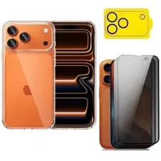 Capa capinha Clear + Película 3d 9d Priva + Película Câmera P/ iPhone 17, 17 Air, 17 Pro, 17 Pro Max