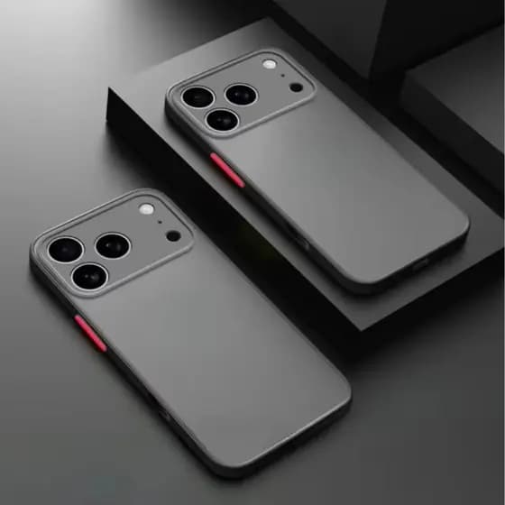 Capa Capinha Preta Translúcida Anti Impacto Com Proteção de Câmera Para Com iPhone 11, 12, 13, 14, 15, 16, 17 Pro Max