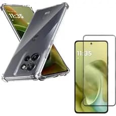Capa Capinha Anti Impacto + Película 3D 9D Compatível Com Motorola Moto G06 / G16 / G36 / G56 / G86