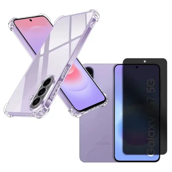 Capa Capinha Anti Impacto + Película 9D 3D Privacidade Para Samsung Galaxy A37 / A57