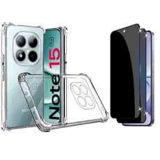 Capa capinha Anti Impacto + Película 3d 9d Priva Para Redmi Note 15, Note 15 Pro, Note 15 Pro Plus