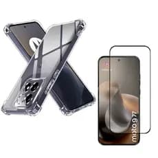 Capa Capinha Anti Impacto + Película 3d 9d Priva Para Motorola Moto G17 / G67 / G77