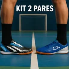 Chuteiras Esportivas Masculinas – Kit 2 Pares para Quadra e Society. do 34 ao 45