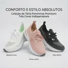 Tênis Feminino Confortável Para Idosas Caminhada Academia E Trabalho Super Leve Não Aperta O Pé