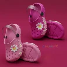 Sandália Infantil Feminina Rosa e Pink Flor Promoção