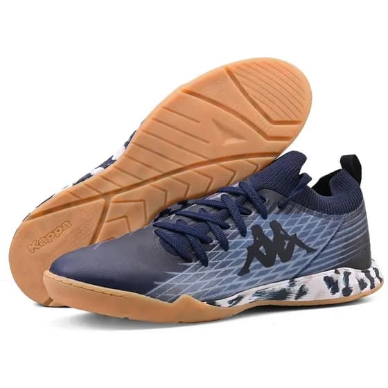 Chuteira Kappa Maestro Masculina Futsal Original Adulto Marinho Branco Confortável