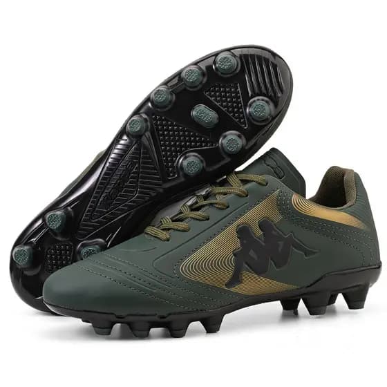 Chuteira Kappa Napoli Masculina Original Campo Verde Dourado Confortável Macia