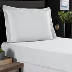 Jogo de Cama Lençol Solteiro Percal 400 Fios 02 Pçs com Aba Americana, Antiácaro, Antipilling