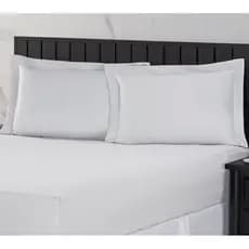 Jogo de Cama Lençol Queen Percal 400 Fios 03 Pçs com Aba Americana, Antiácaro, Antipilling