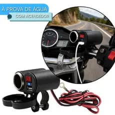 Carregador De Celular Usb Turbo Para Motos com  Acendedor Entrada Universal  À Prova de Água Fácil Instalação